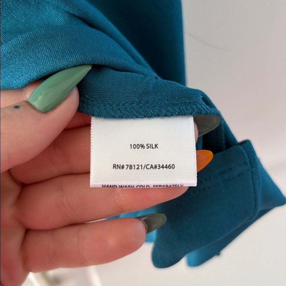 Eileen Fisher Teal Sleeveless Top - Picture 3 of 4